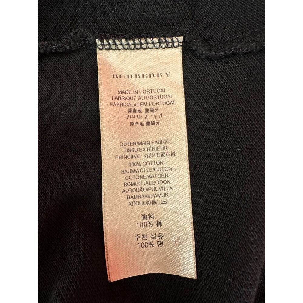 Burberry Chest Logo Atkins Black Pique Cotton Polo Shirt Dry Cleaned Slim Fit LG - Picture 12 of 13